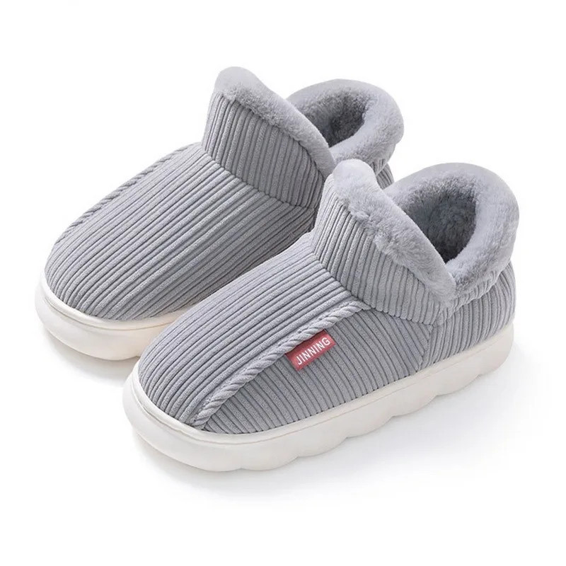 2024 Women Winter Boots Slippers Thickening Plush Warm Snow Boot Couple Thick Heels Cotton Shoes Plus Size Platform Slides Botas