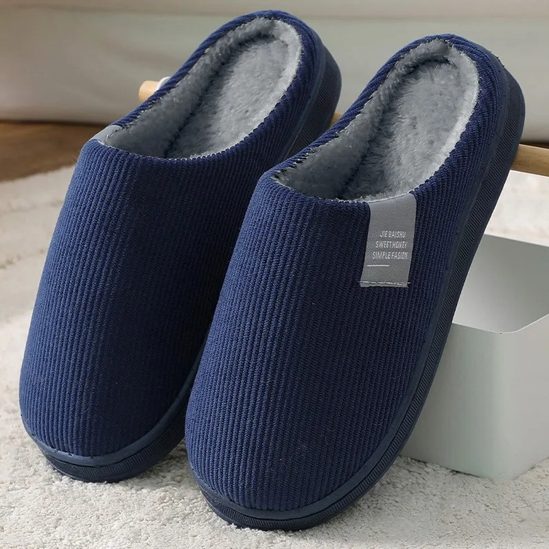 2024 Autumn And Winter Thick Sole Plush Slippers Women Home Warmth Anti-Slip Cotton Slippers Shoes For Women Zapatos