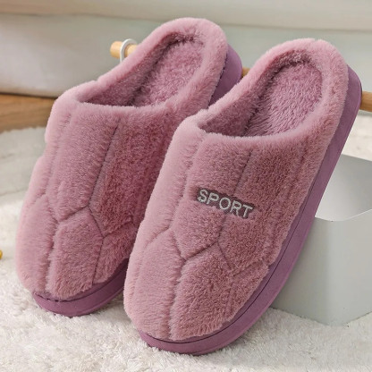 2024 Autumn And Winter Thick Sole Plush Slippers Women Home Warmth Anti-Slip Cotton Slippers Shoes For Women Zapatos