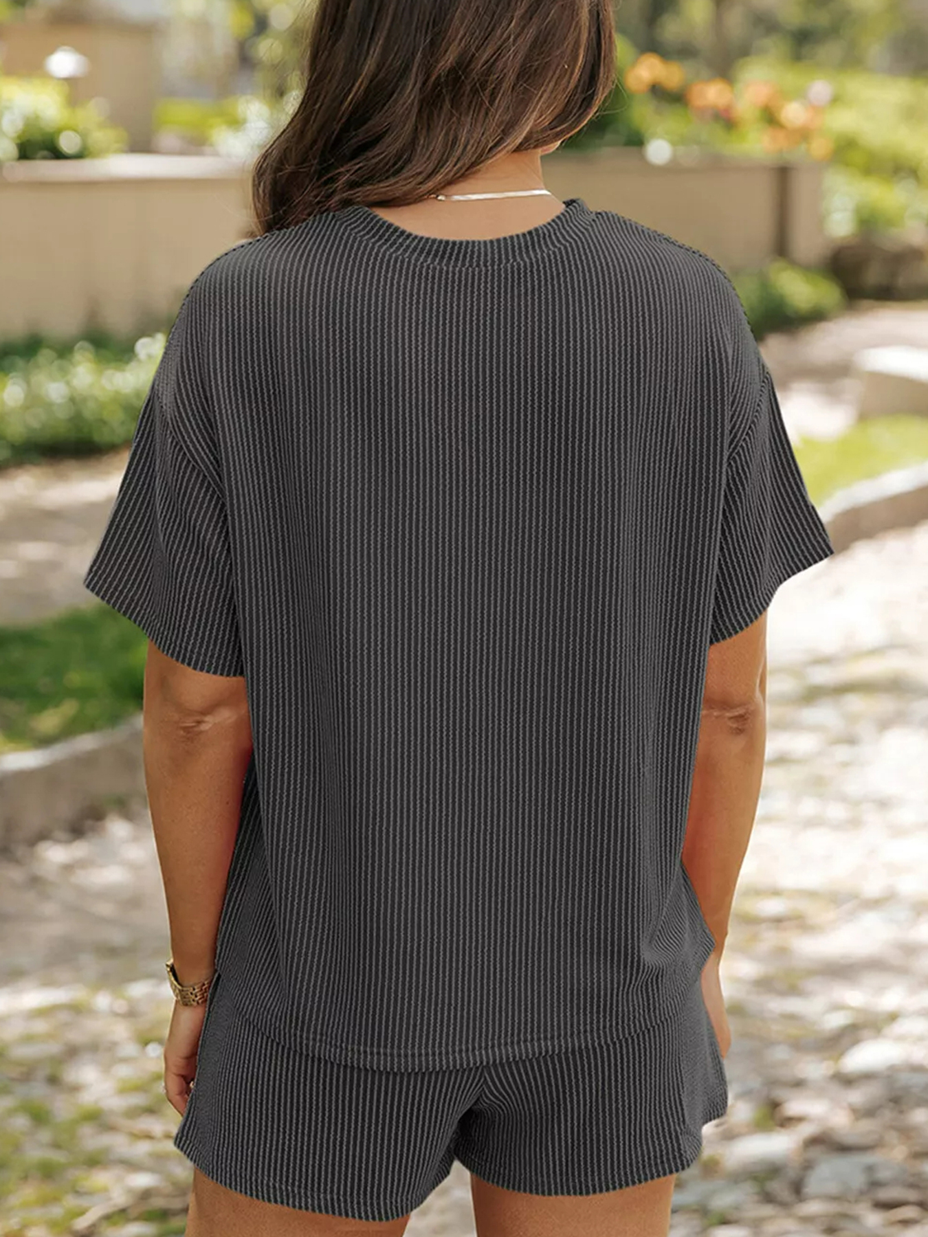 Women's 2 Piece Outfits Short Sleeve Shirt and Pants Set Casual Clothes