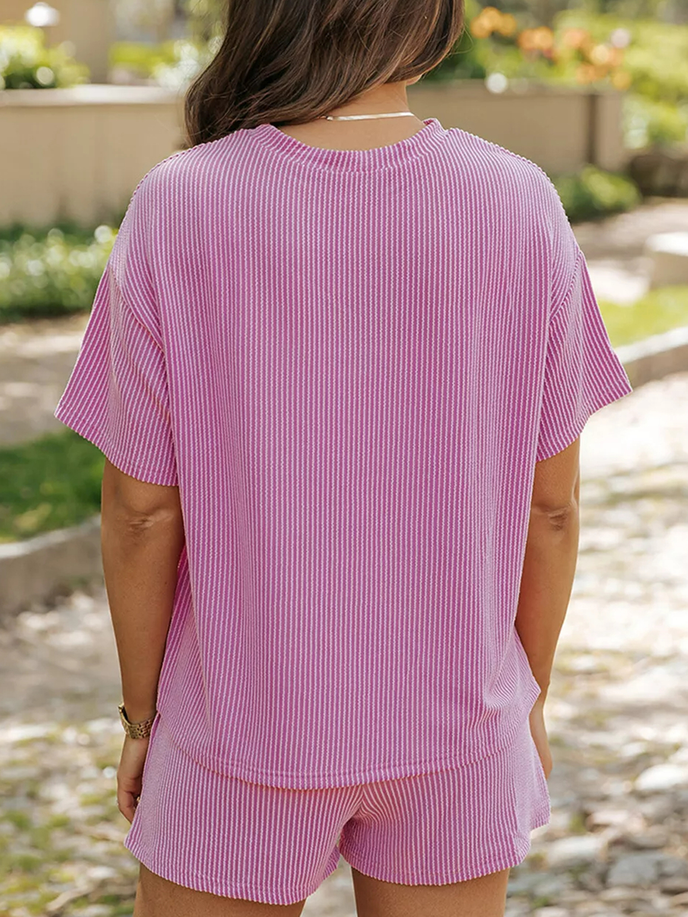 Women's 2 Piece Outfits Short Sleeve Shirt and Pants Set Casual Clothes