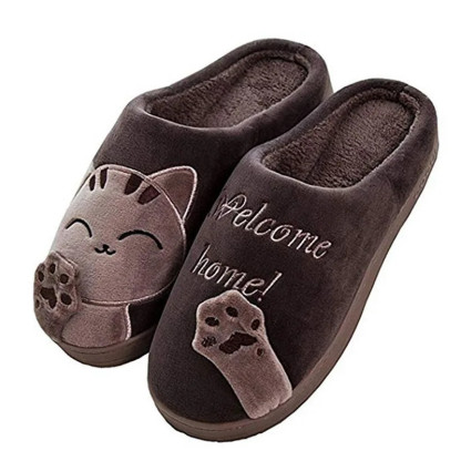 Winter Warm Plush Indoor Slippers Women Fashion Home Slipper Shoes Silent Slides For Bedroom Flat Floor Shoes Couple Slippers