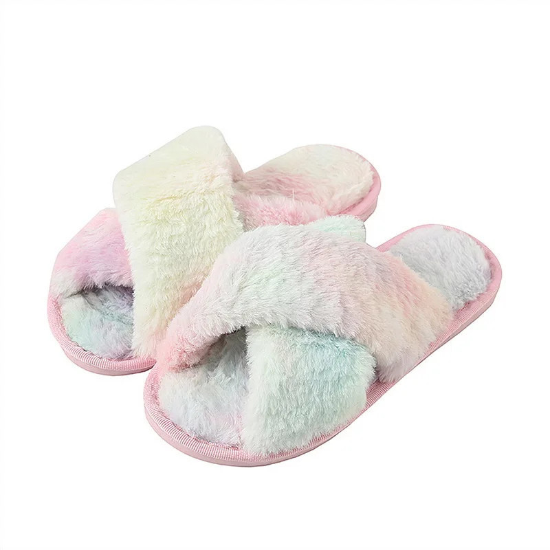 2024 New Fashion Cross Cotton Linen Slippers Women Autumn Home Thick Platform Flat Slides Floor Mute Slippers Comfort Flip Flops