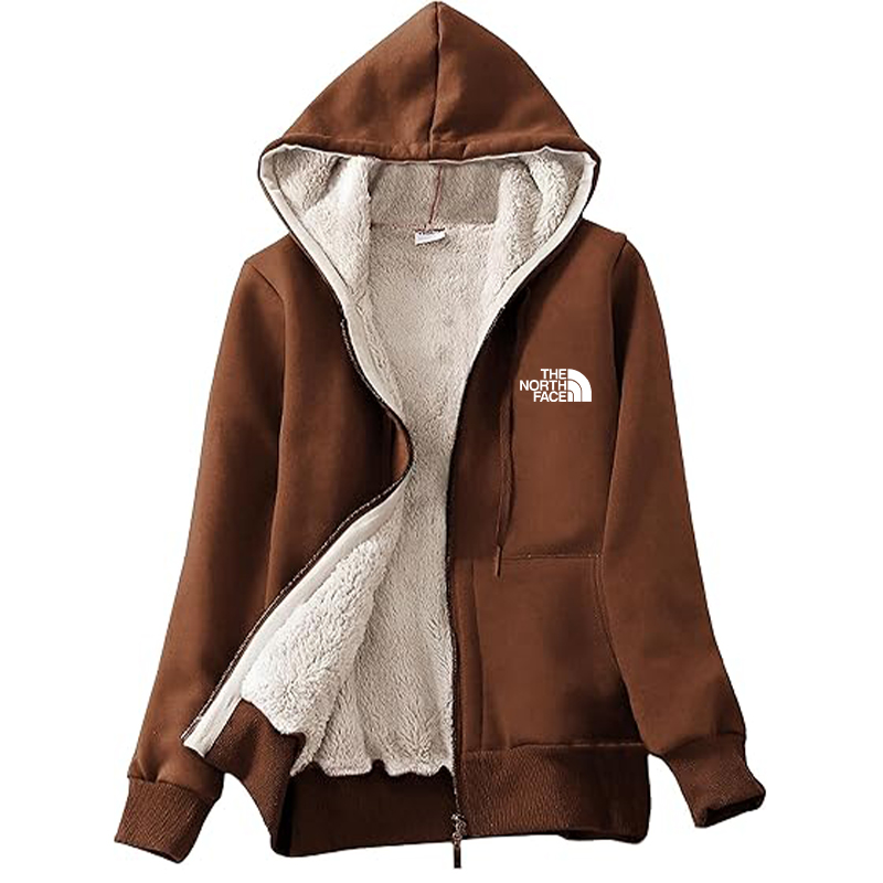 Women's Casual Full Zip Up Sherpa Lined Hoodie Sweatshirt Jacket Coat
