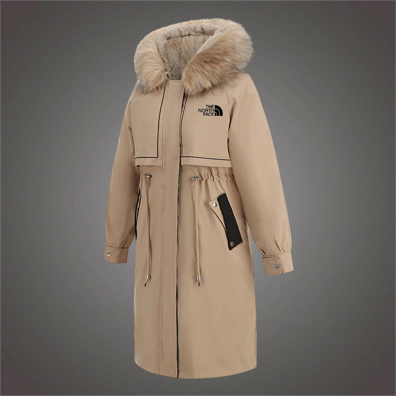 Parker cotton jacket winter mid-length fur collar velvet two-piece set