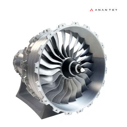 AnanToy™ A380/TR900 Silver Aircraft Turbine Reverse Engine Scale Model (1:24)