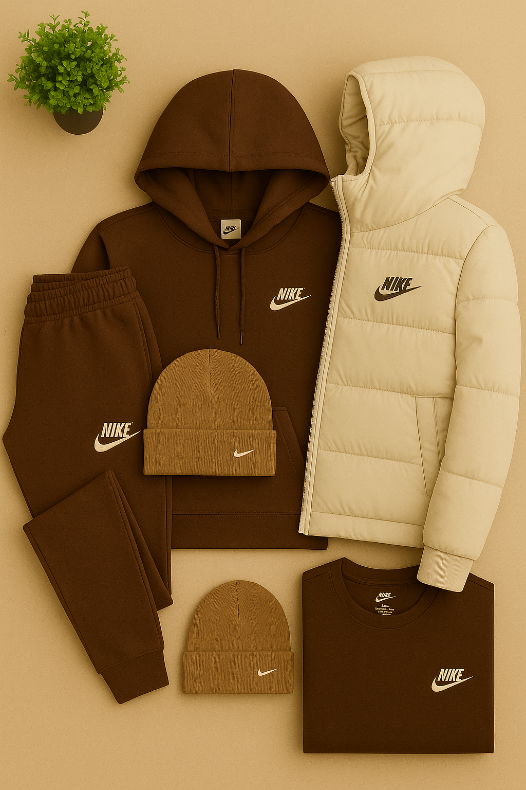 Ensemble Nk Hiver – Doudoune, Hoodie, Pantalon & Bonnet