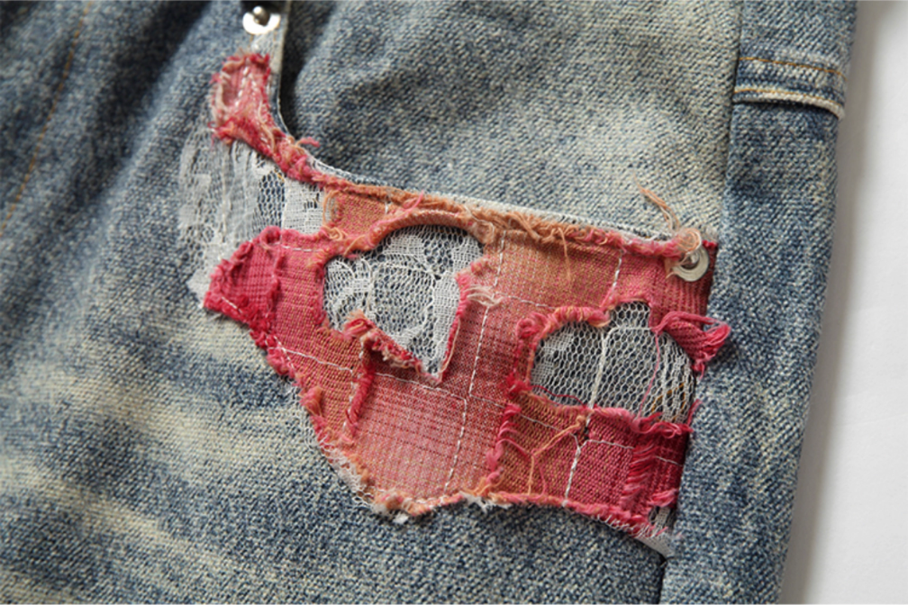 2026 YADcrew Evening Lace Print Denim Jeans