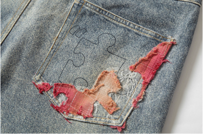 2026 YADcrew Evening Lace Print Denim Jeans