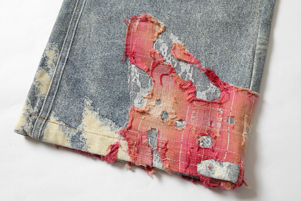 2026 YADcrew Evening Lace Print Denim Jeans