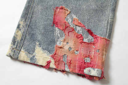 2026 YADcrew Evening Lace Print Denim Jeans