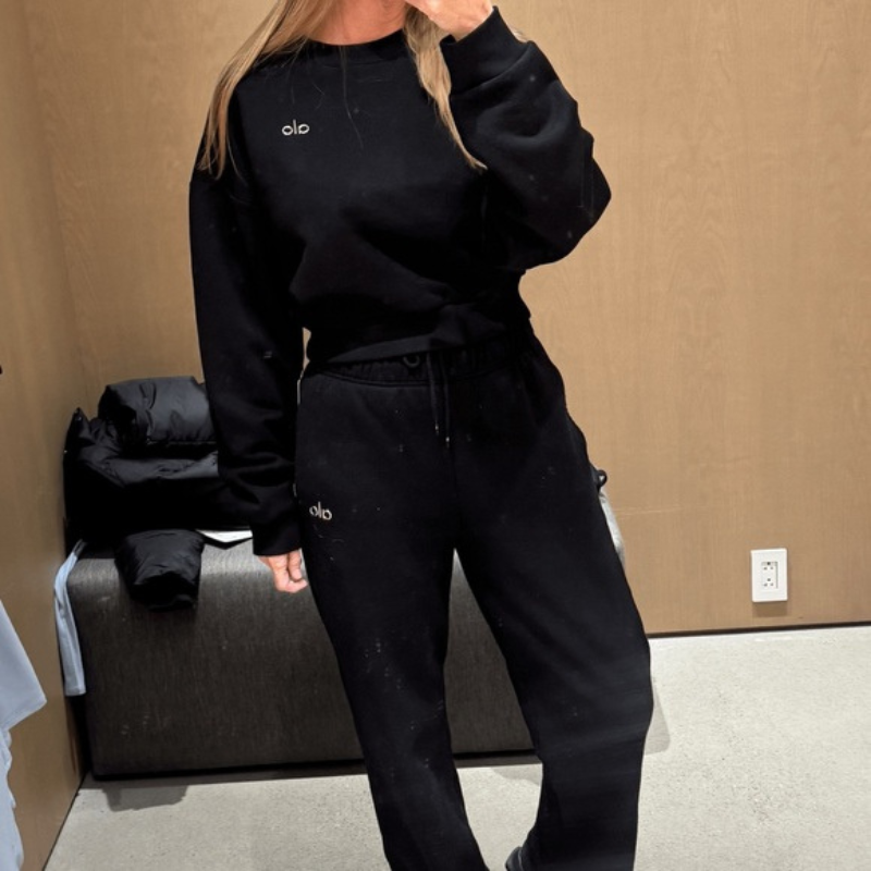 AL YA Sweat Set - Crewneck + Sweats--black