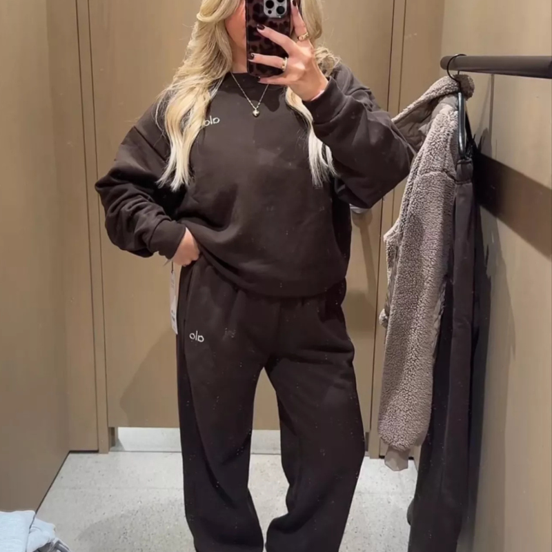 AL YA Sweat Set - Crewneck + Sweats--black