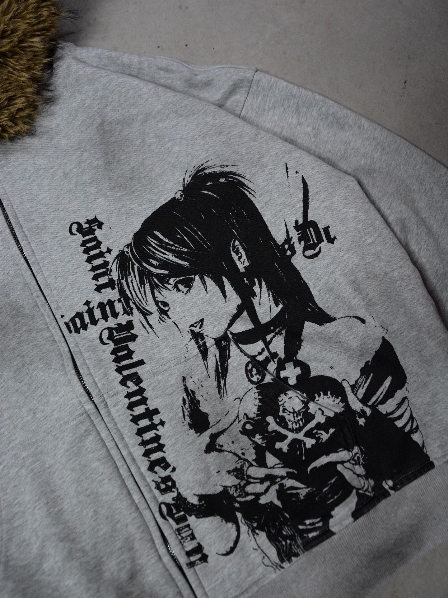 FAUX FUR MISA ZIP UP HOODIE | DEATH NOTE