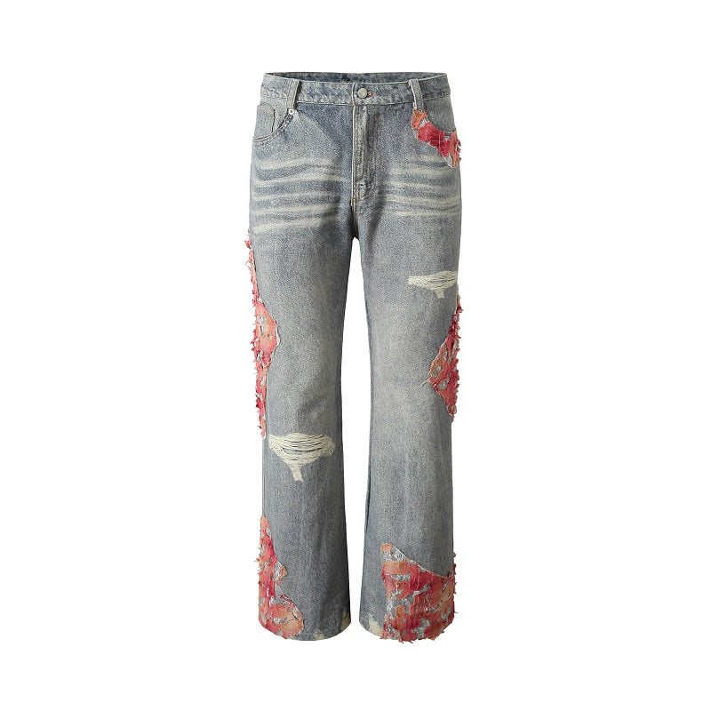 2026 YADcrew Evening Lace Print Denim Jeans