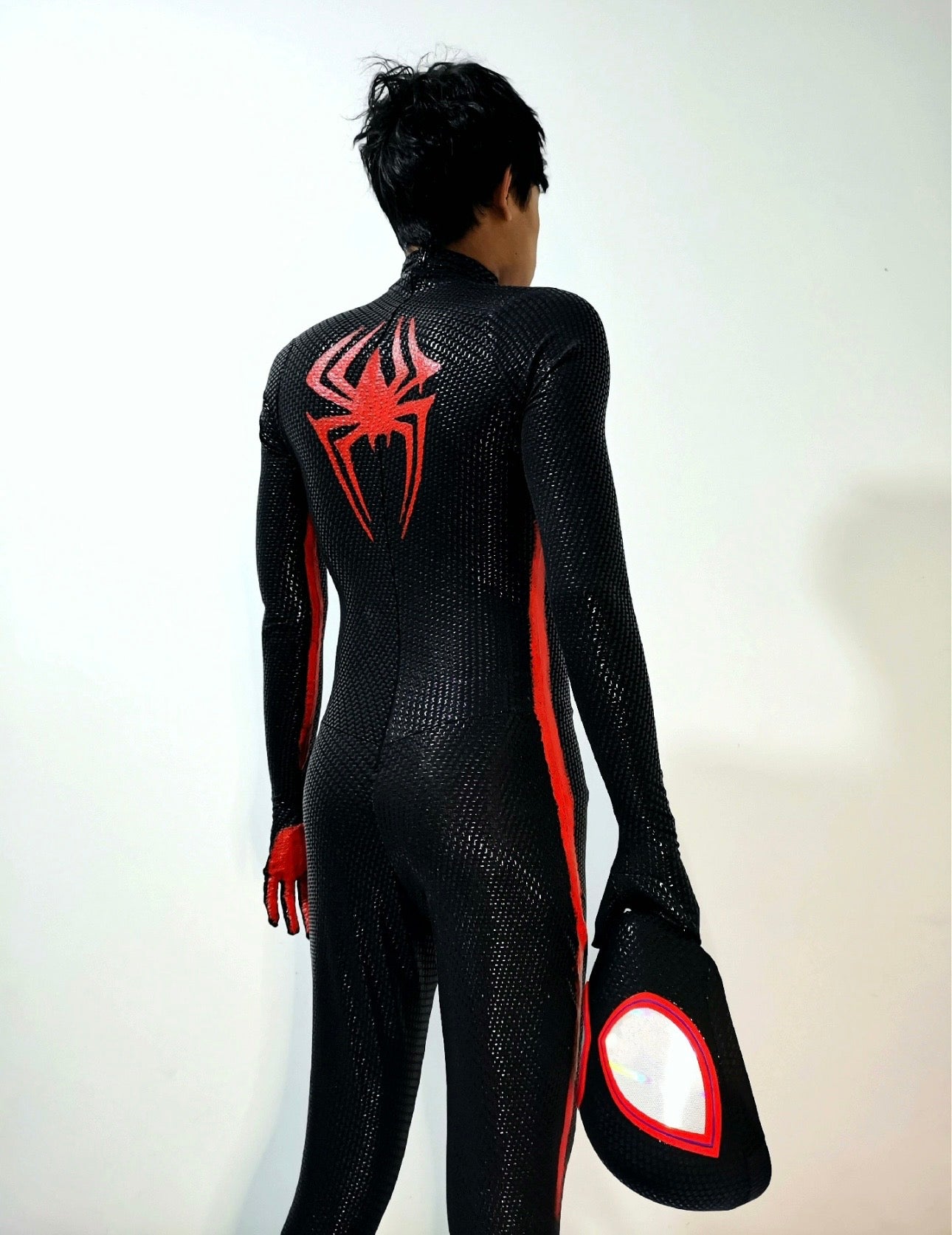Across The Spidey-Verse Miles Morales Suit with Faceshell & Silk-Screen Printing Movie Prop Replica（Wearable)