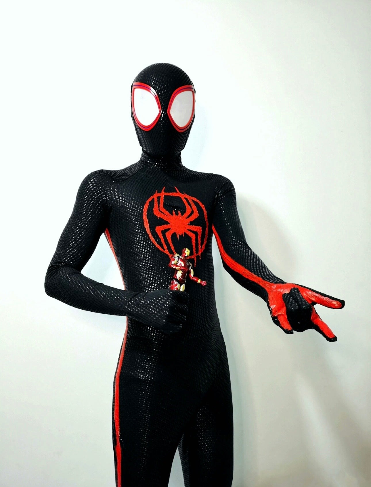 Across The Spidey-Verse Miles Morales Suit with Faceshell & Silk-Screen Printing Movie Prop Replica（Wearable)