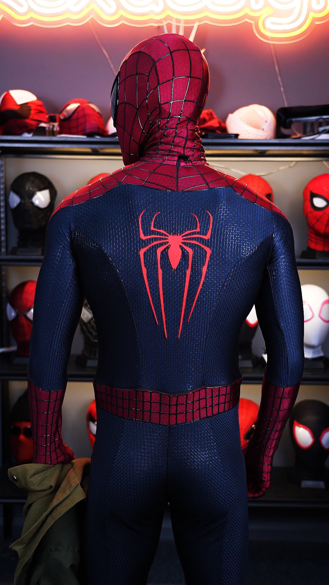 TASM 2 Suit (Andrew) with Face shell & 3D Rubber Web Movie Prop Replica(wearable)