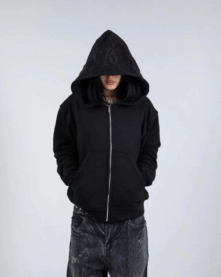 GHOUL EMBROIDERED ZIP UP SUIT