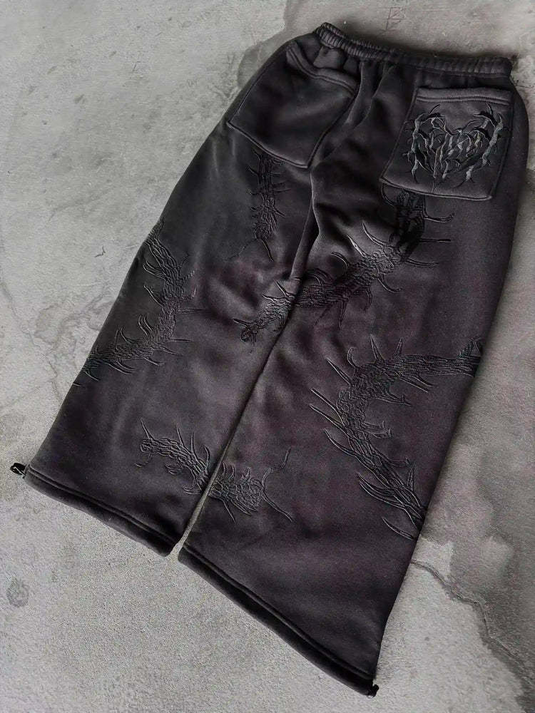 GHOUL EMBROIDERED ZIP UP SUIT