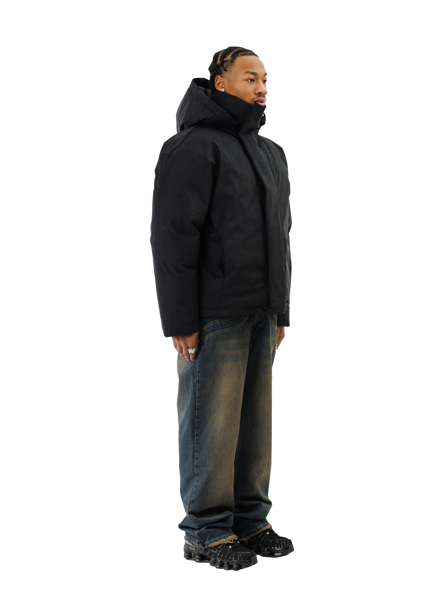 PUFFER JACKET WASHED BLACK