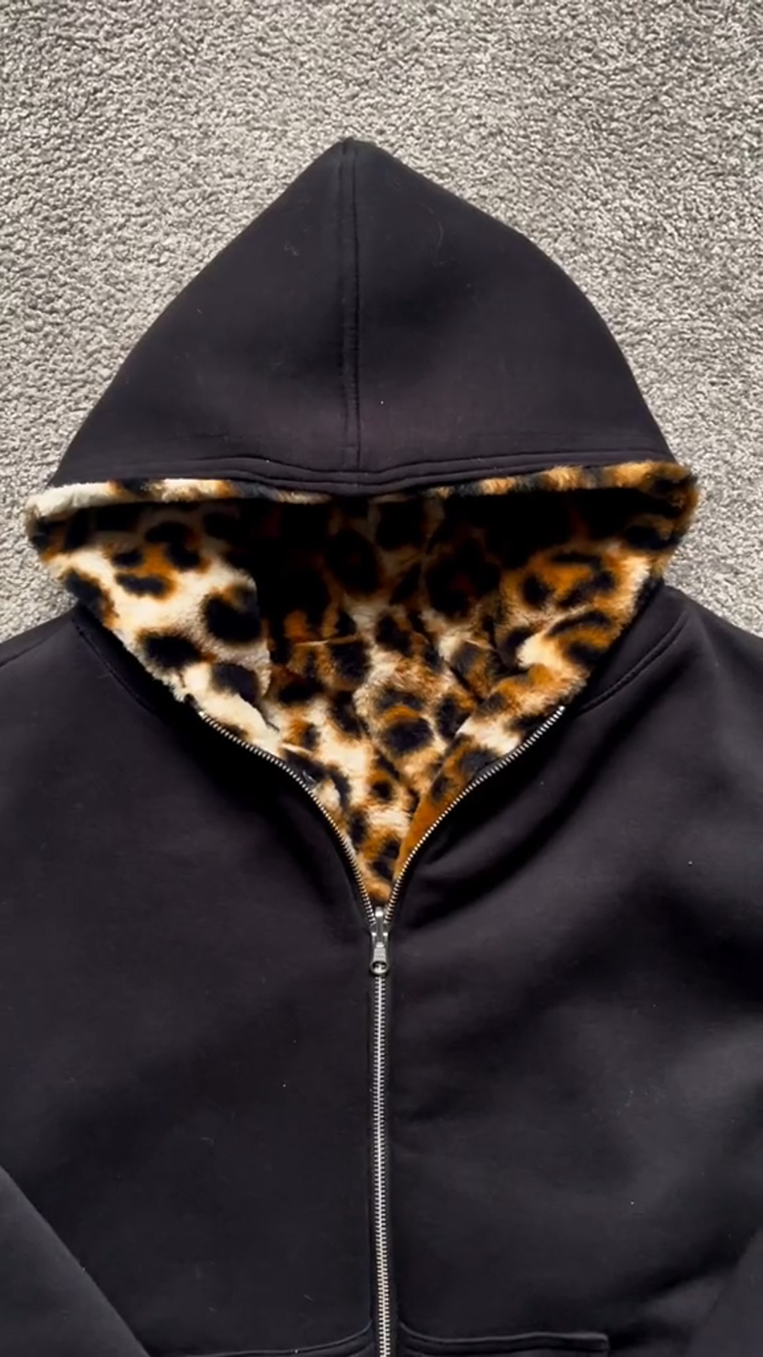Reversible Leopard Print Zip Sweatshirt-Shadeston