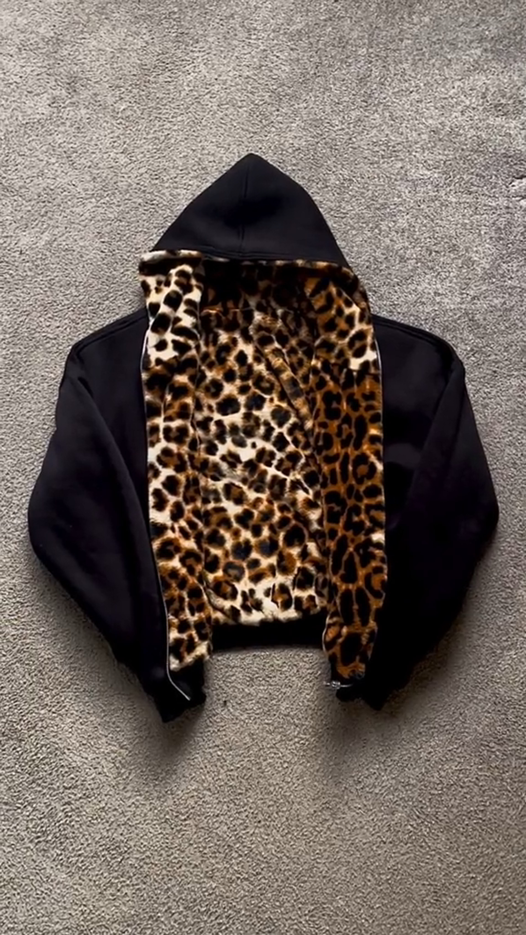 Reversible Leopard Print Zip Sweatshirt-Shadeston