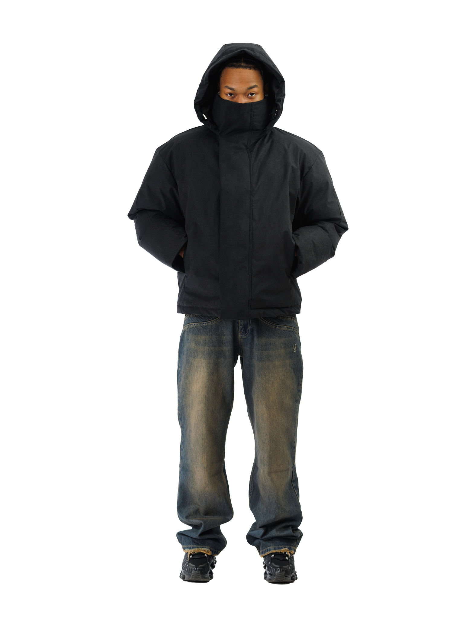 PUFFER JACKET WASHED BLACK