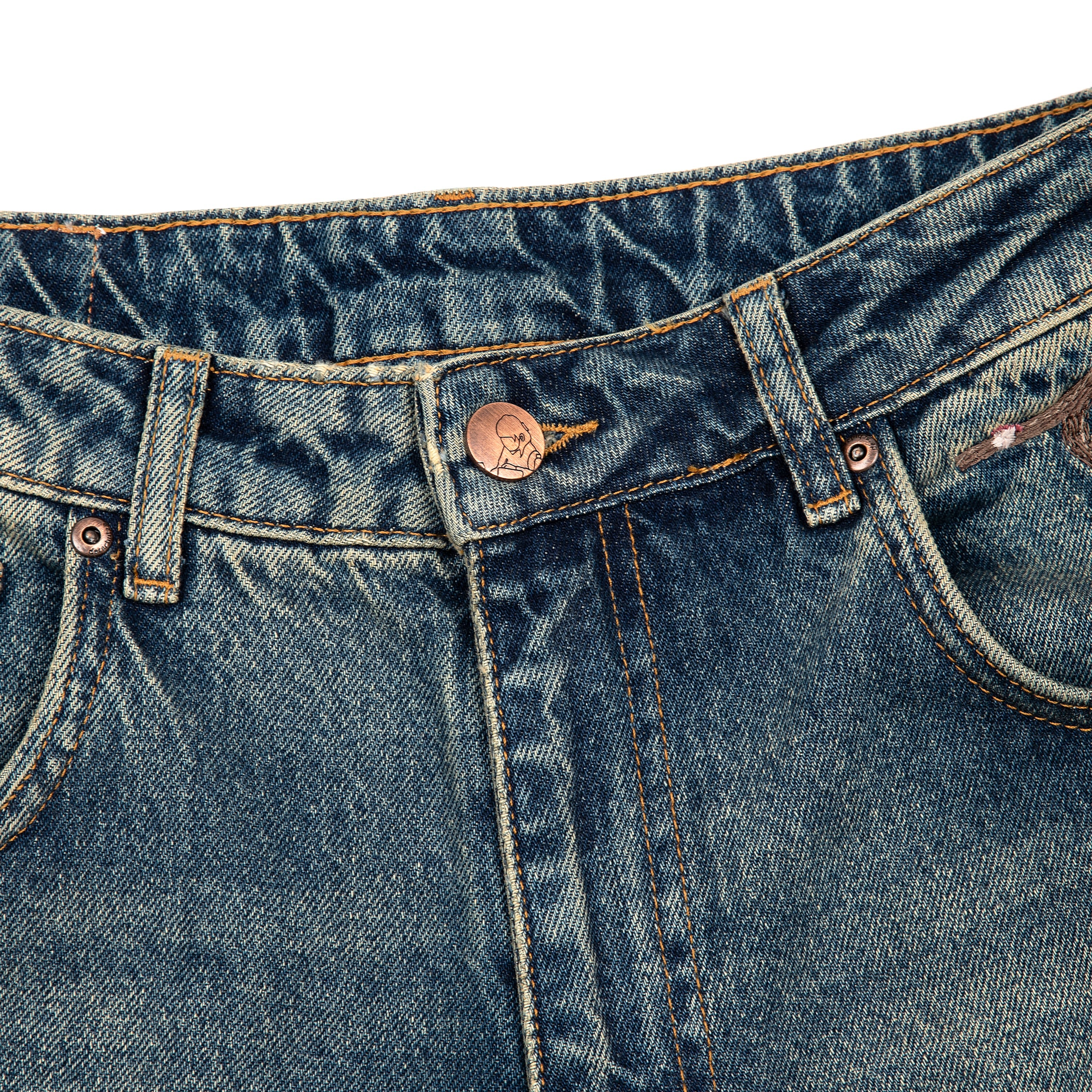 “sashiko v2” embroidered patchwork jeans