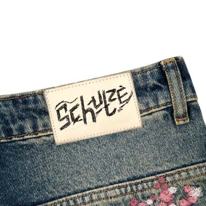 “sashiko v2” embroidered patchwork jeans