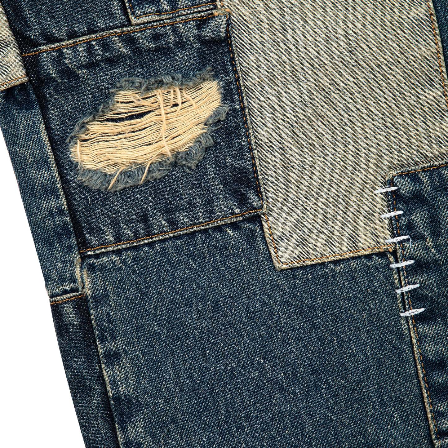 “sashiko v2” embroidered patchwork jeans
