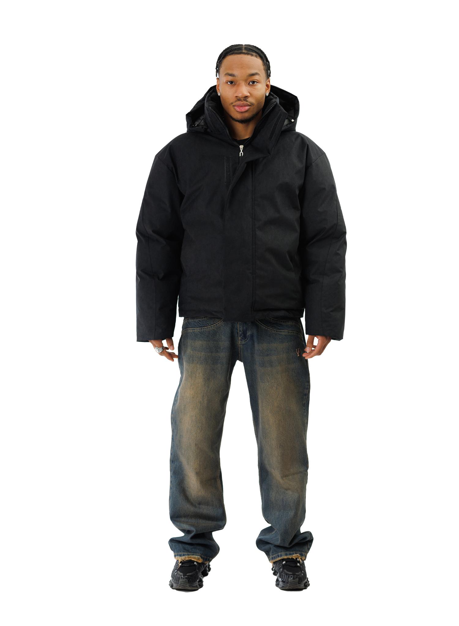 PUFFER JACKET WASHED BLACK