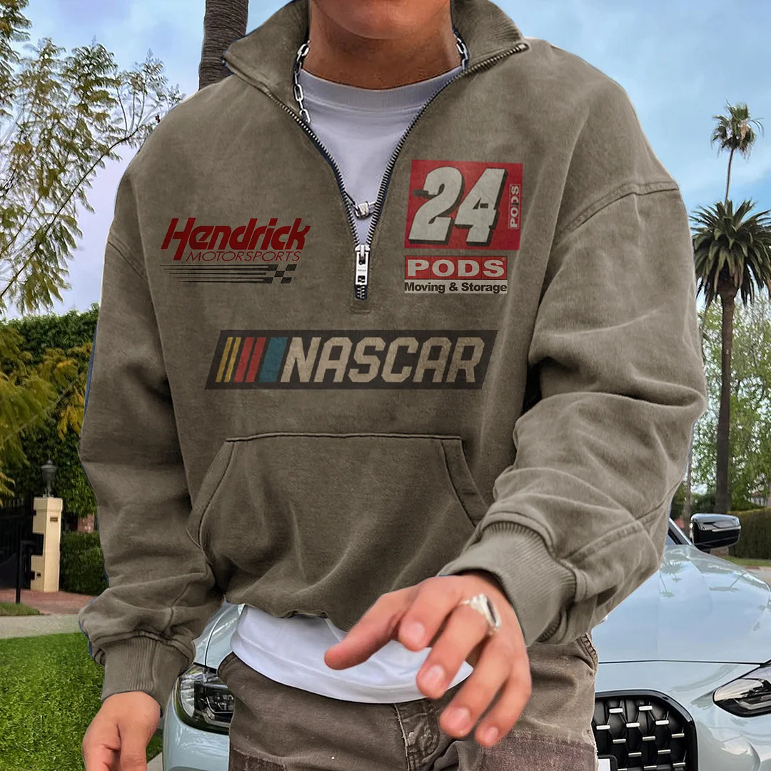 Retro Fashion Oversized Half-Zip Sweatshirt