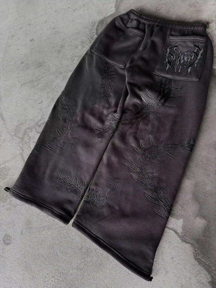 GHOUL EMBROIDERED ZIP UP SUIT