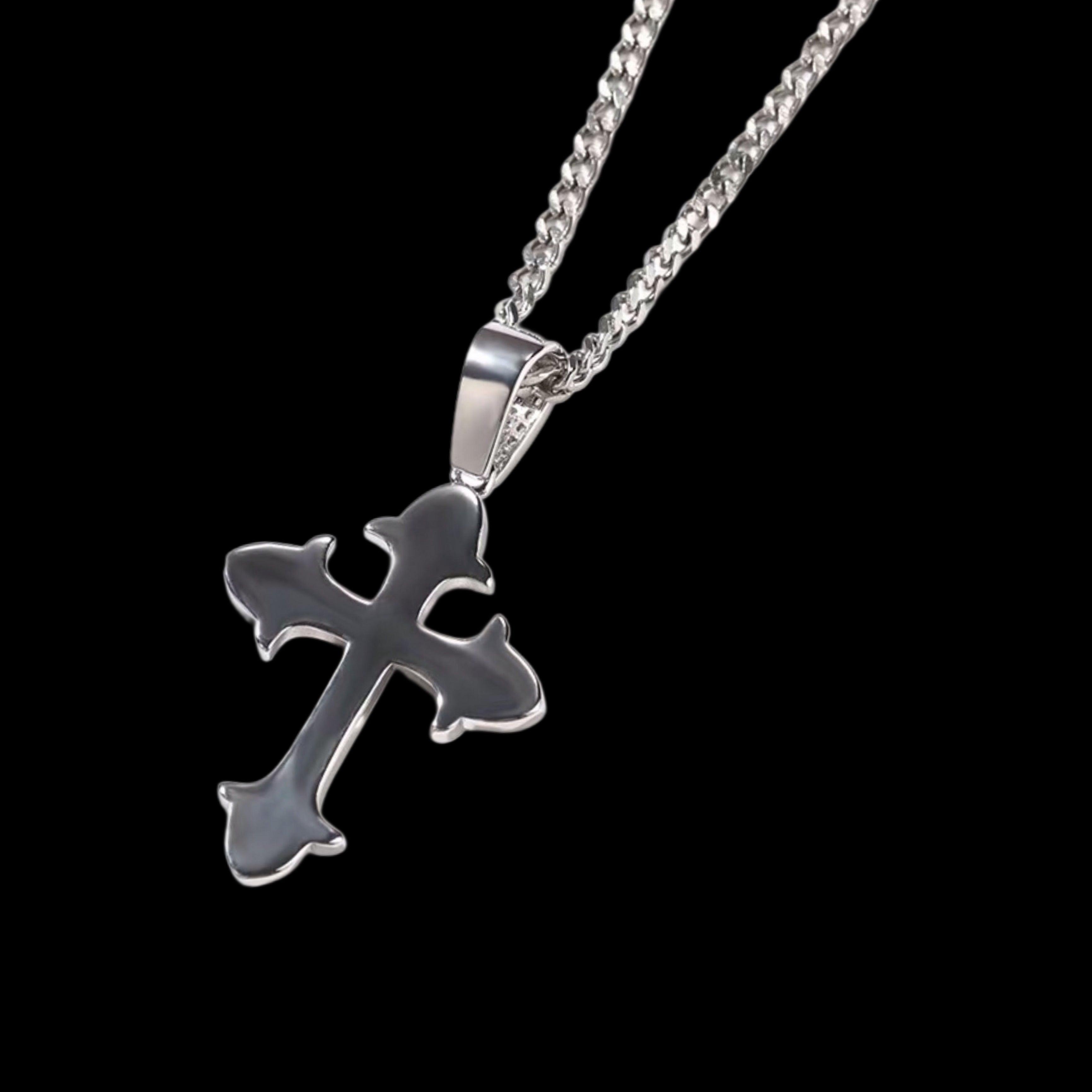 MICRO DIAMOND CROSS NECKLACE-Shadeston