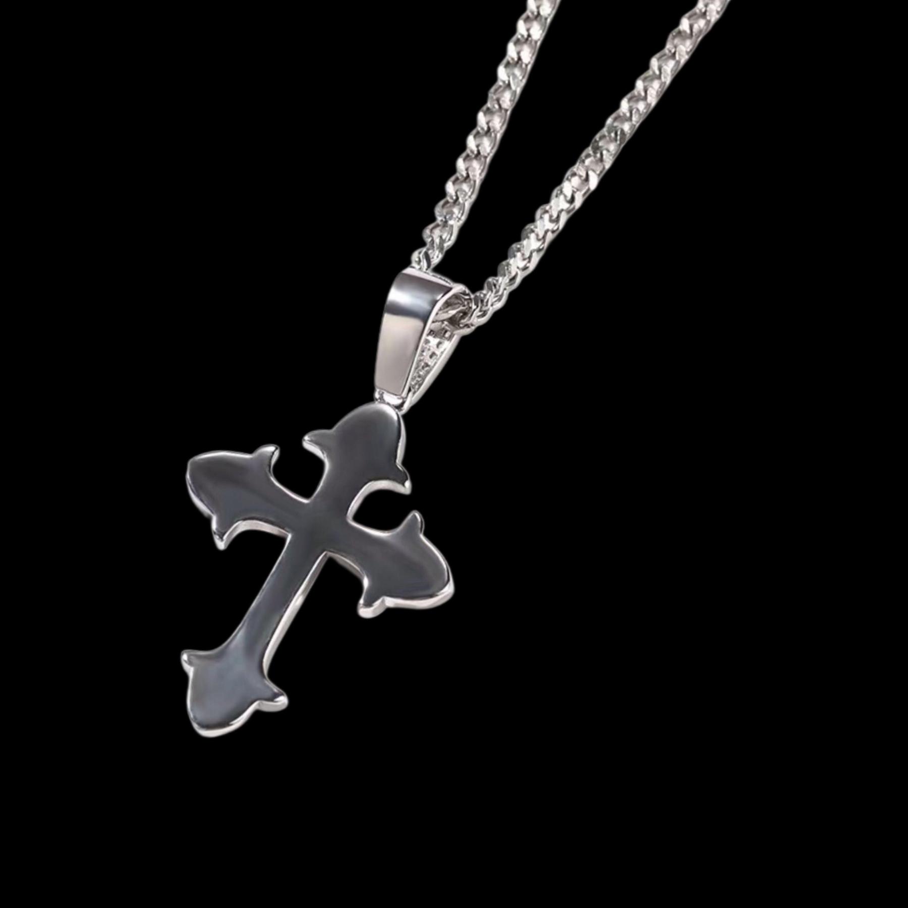 MICRO DIAMOND CROSS NECKLACE-Shadeston