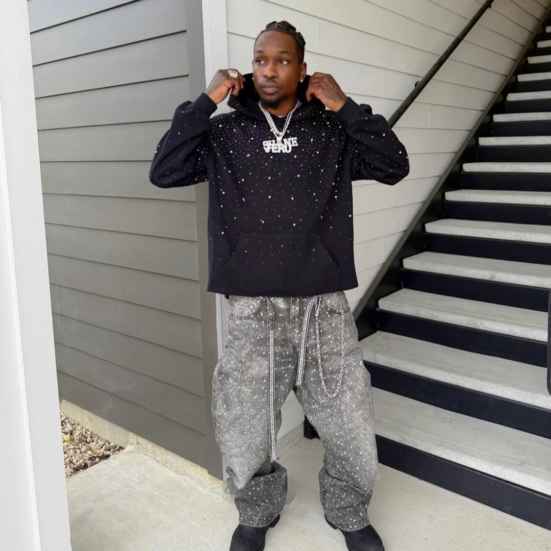 VYBES Rhinestone Galaxy Hoodie