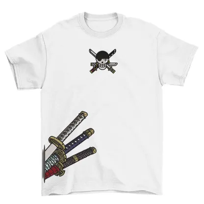 Zoro Swords Embroidery Print T-shirt - One Piece-IYAMIUIO