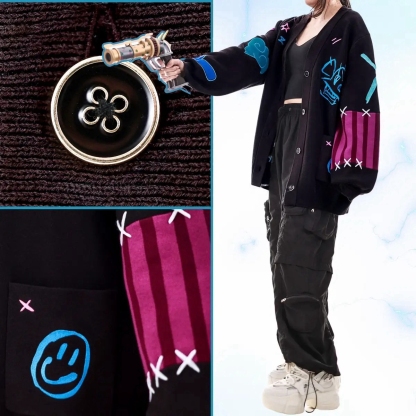 JINX Blue Chaos Cardigan-Shadeston