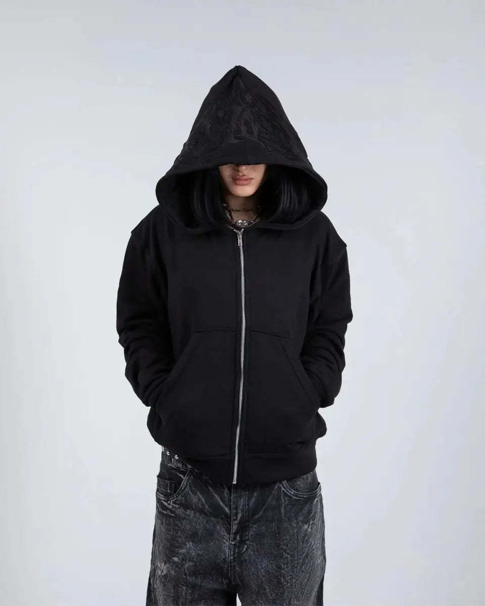 “Ghoul” ZIP-UP (Black)