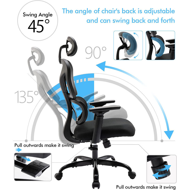 Isairis Ergonomic Office Chair with Adjustable Headrest and Armrests