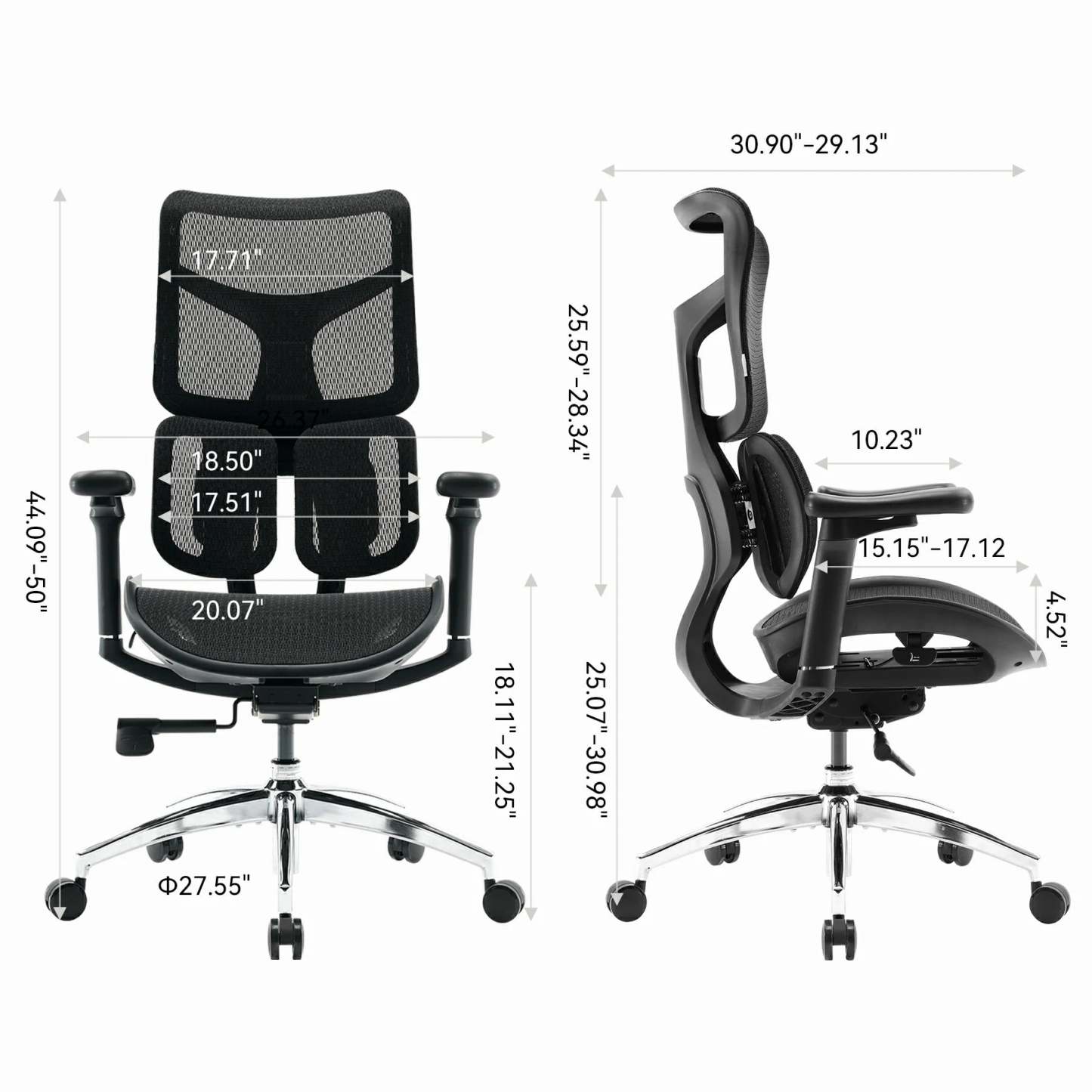 S100 Ergonomic Office Chair with Double Dynamic Lumbar Support