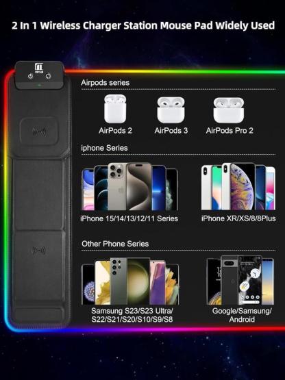 【blackfriday】XXL Gaming Mouse Pad with Magnetic Wireless Charging with 15W Fast Charger