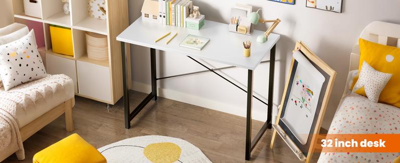 【Deal】SweetFurniture Small Computer Desk Home Office Desks Small Space Desk Study Table Modern Simple Style Table with Storage Bag and Iron Hook Bedroom 【Deal】SweetFurniture Small Computer Desk Home Office Desks Small Space Desk Study Table Modern Simple Style Table with Storage Bag and Iron Hook Bedroom
