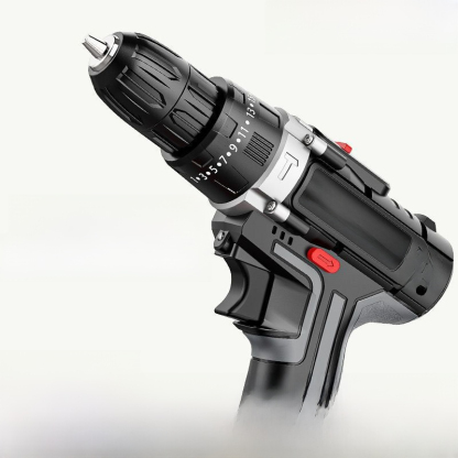 Industrial Grade High Power Electric Hand Drill Lithium Battery Dual Speed Rechargeable Drill Impact Drill Household Multifunctional Electric Screwdriver