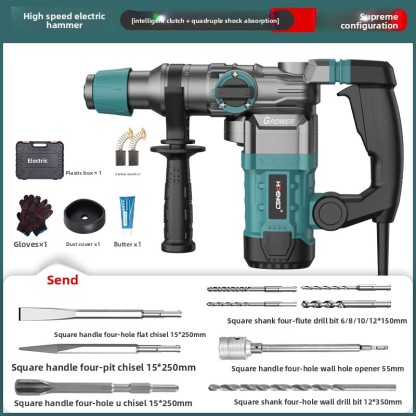 High-Power Impact Drill Electric Hammer Electric Pickaxe for Concrete Drilling Household Multi-Function Electric Drill Household Electric Tool AC