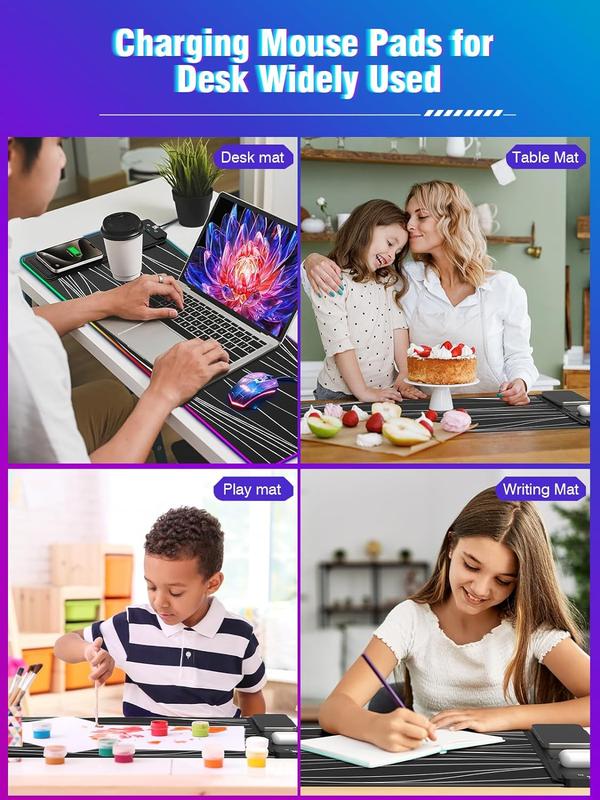 【blackfriday】XXL Gaming Mouse Pad with Magnetic Wireless Charging with 15W Fast Charger