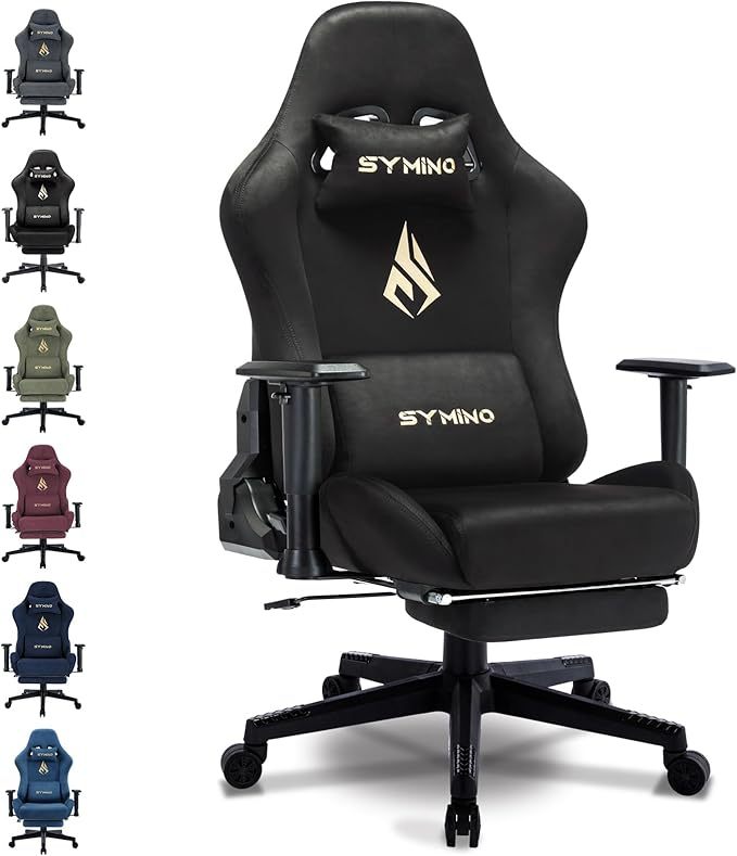 Symino Chaise Gaming Ergonomique en Daim
