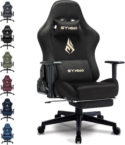 Symino Chaise Gaming Ergonomique en Daim