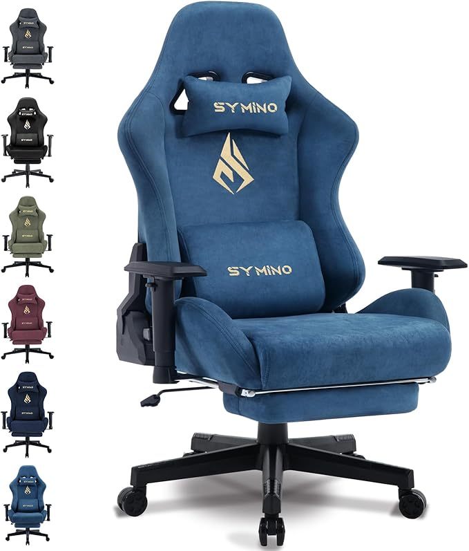 Symino Chaise Gaming Ergonomique en Daim